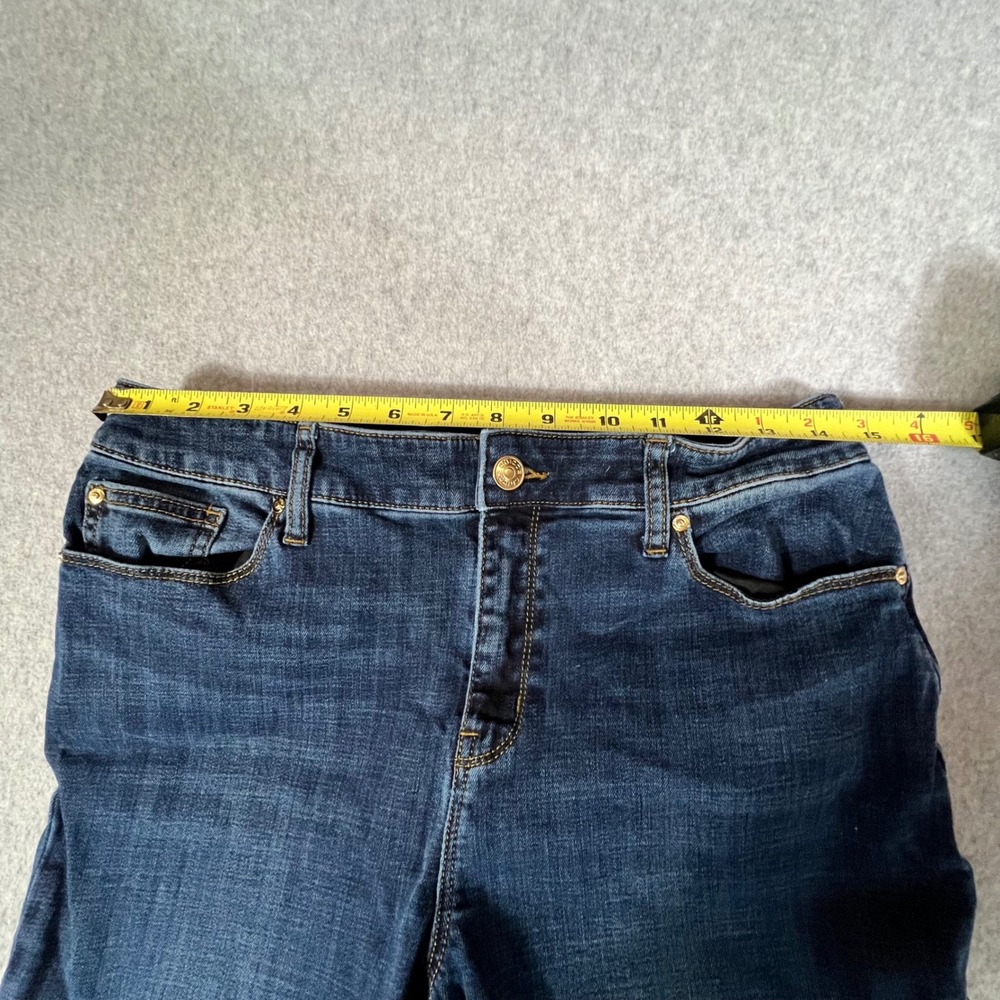 Chico's Women Bootcut Jeans 1 R 8 Dark Wash Stretch Denim Blue Mid Rise - Picture 5 of 9